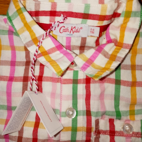 Gingham Cath Kids Kidston button down size 5-6 new - Picture 3 of 4